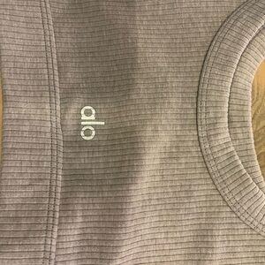 ALO Ribbed Comfort Crop Tank Bralette - Gray
